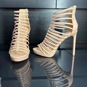 Charlotte Russe Strappy Beige Heels